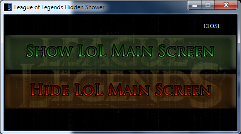 League of Legends Lobby / Stats Hidden Shower
