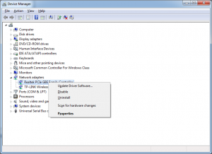 uninstall network device